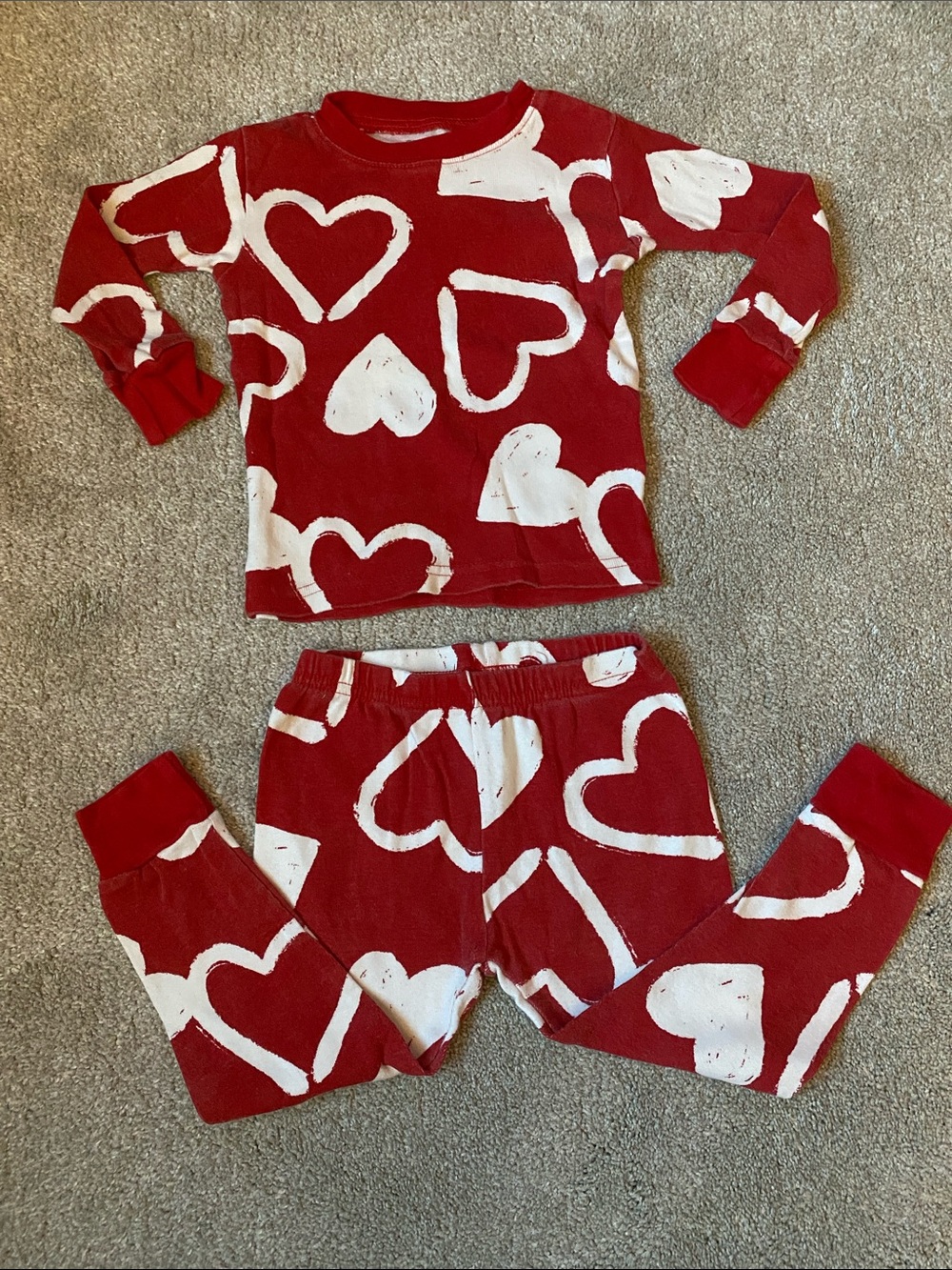 Carter’s 24 Months Red Heart Print Pajama Set